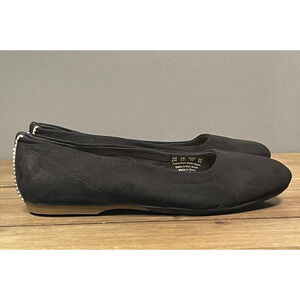 Dr. Scholl's Women's Wexley Ballet Flats Size 6 Wide Black Faux Suede Slip On